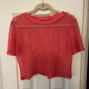 The Vintage Shop Mesh Cropped Tee Shirt